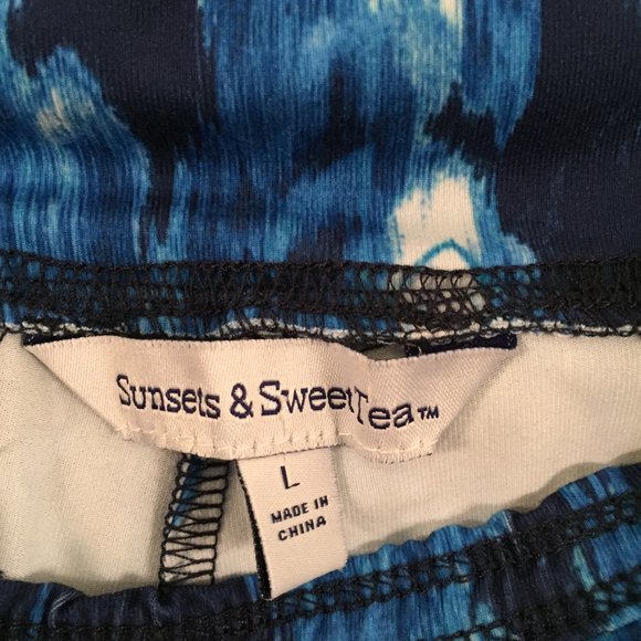Sunsets&Sweet Tea Blue Diamond Knit Pants Sz L NWT - Picture 7 of 8